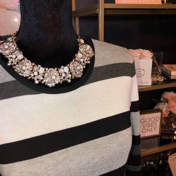 Calvin Klein Black and White Striped sweater Dress Small - Picture 6 of 8